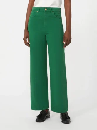 5-Pocket-Hose aus Baumwolle und Leinen, grün