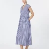 A-Linien-Kleid aus Baumwollpopeline, marineblau