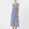 A-Linien-Kleid aus Baumwollpopeline, marineblau