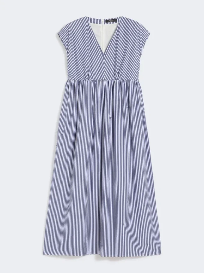 A-Linien-Kleid aus Baumwollpopeline, marineblau