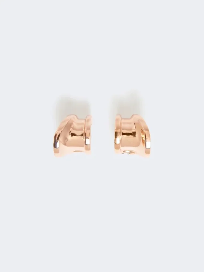 Asymmetrische Metallohrringe, bronzefarben Asymmetrische Metallohrringe, bronzefarben