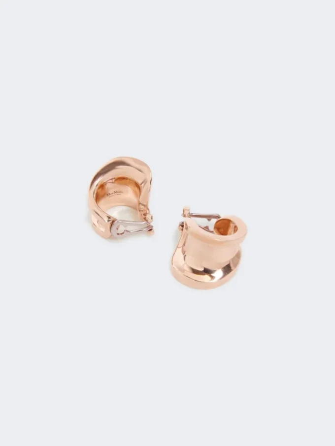 Asymmetrische Metallohrringe, bronzefarben Asymmetrische Metallohrringe, bronzefarben