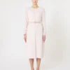 Ausgestelltes Kleid aus Cady, rosa
