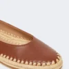Ballerinas aus Nappa und Raffia, tabakfarben Ballerinas aus Nappa und Raffia, tabakfarben