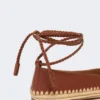 Ballerinas aus Nappa und Raffia, tabakfarben Ballerinas aus Nappa und Raffia, tabakfarben