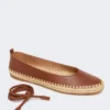 Ballerinas aus Nappa und Raffia, tabakfarben Ballerinas aus Nappa und Raffia, tabakfarben