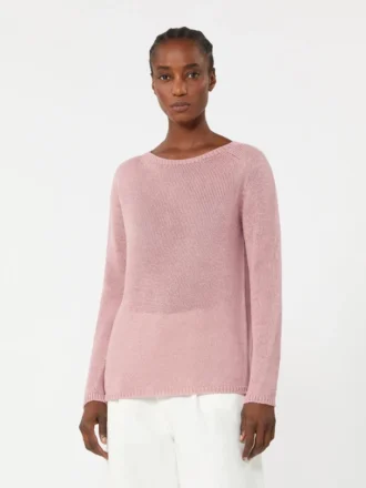 Basic-Pullover aus Leinen, Antikrosa