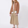 Baumwoll-Canvas-Jacke, tabakfarben