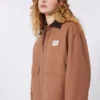 Baumwoll-Canvas-Jacke, tabakfarben