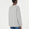 Baumwoll-Sweatshirt mit Rundhalsausschnitt, hellgrau