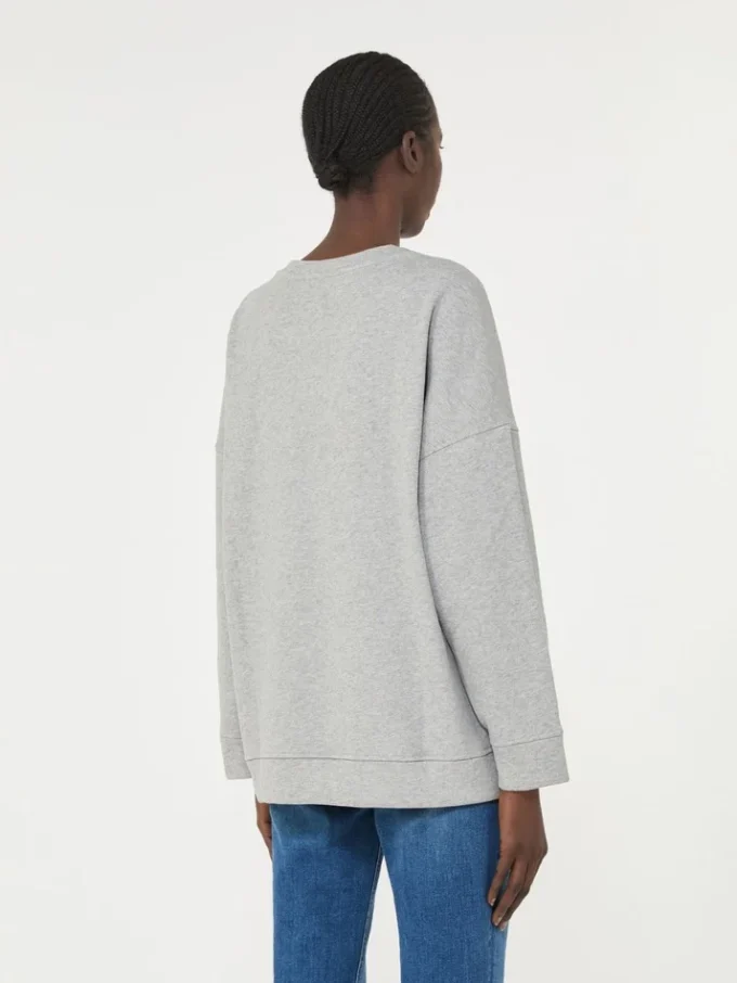 Baumwoll-Sweatshirt mit Rundhalsausschnitt, hellgrau Baumwoll-Sweatshirt mit Rundhalsausschnitt, hellgrau