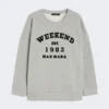 Baumwoll-Sweatshirt mit Rundhalsausschnitt, hellgrau