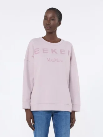 Baumwoll-Sweatshirt mit Rundhalsausschnitt, lila