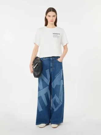 Baumwoll-T-Shirt mit grafischem Aufdruck, weiß