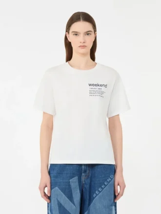 Baumwoll-T-Shirt mit grafischem Aufdruck, weiß