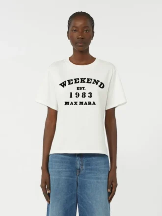 Baumwoll-T-Shirt mit grafischem Aufdruck, weiß
