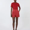 Baumwoll-T-Shirt, rot