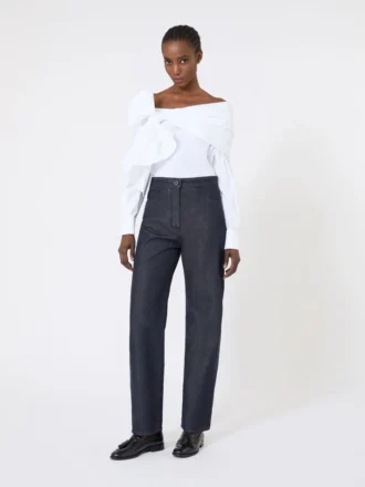 Baumwollhose im Denim-Look, mitternachtsblau