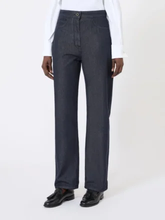 Baumwollhose im Denim-Look, mitternachtsblau