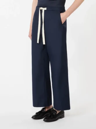 Baumwollhose mit Kordelzug, mitternachtsblau