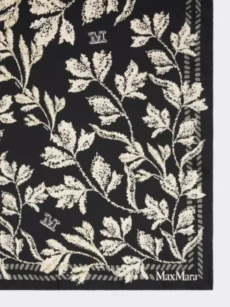 Bedruckter Oversize-Seidenschal, schwarz