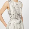 Bedrucktes Mikado-Hemdkleid, Elfenbein Bedrucktes Mikado-Hemdkleid, Elfenbein