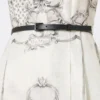 Bedrucktes Mikado-Hemdkleid, Elfenbein Bedrucktes Mikado-Hemdkleid, Elfenbein