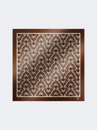 Bedrucktes quadratisches Seidenfoulard, karamellfarben