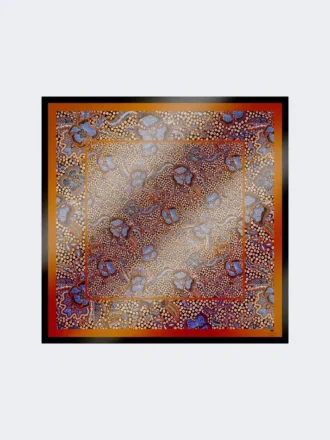 Bedrucktes Seidenfoulard, haselnussbraun