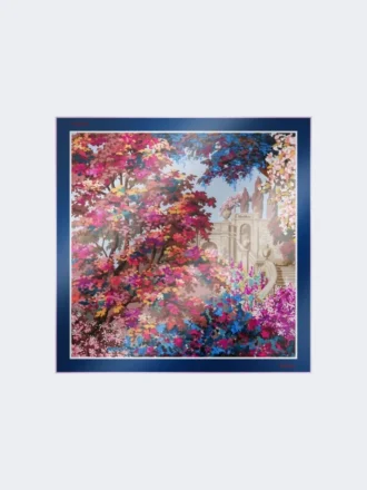 Bedrucktes Seidenfoulard, mitternachtsblau