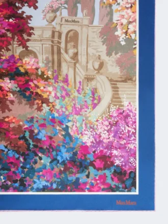 Bedrucktes Seidenfoulard, mitternachtsblau