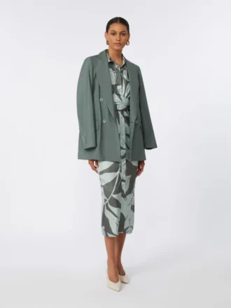 Bedrucktes Seidenhemdkleid, grün