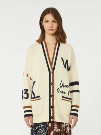 Übergroßer Cardigan aus Baumwollmischung, schwarz