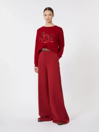 Übergroßer Pullover aus Wolle und Kaschmir, dunkelrot