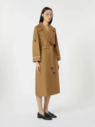 Übergroßer, wasserabweisender Trenchcoat aus Twill, braun