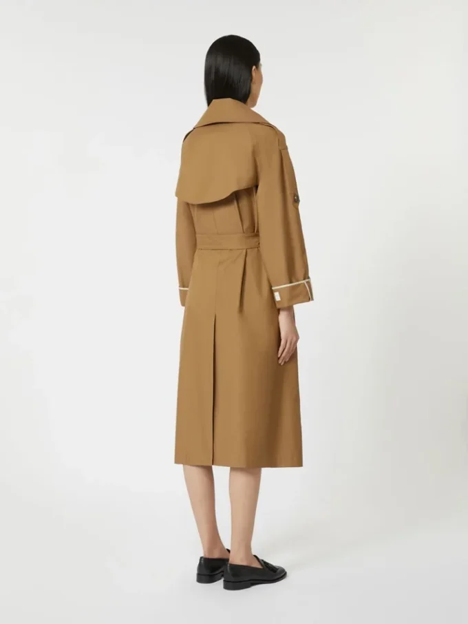 Übergroßer, wasserabweisender Trenchcoat aus Twill, braun