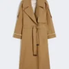 Übergroßer, wasserabweisender Trenchcoat aus Twill, braun