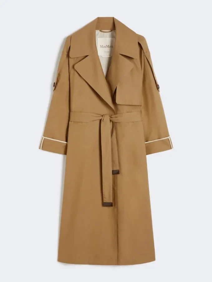 Übergroßer, wasserabweisender Trenchcoat aus Twill, braun