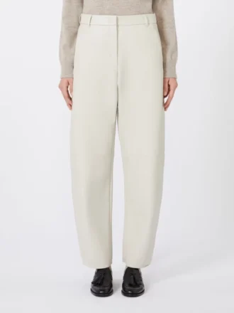 Beschichtete Hose mit weitem Bein, sandfarben Beschichtete Hose mit weitem Bein, sandfarben