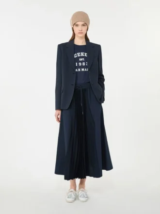 Baumwoll-T-Shirt mit grafischem Aufdruck, marineblau