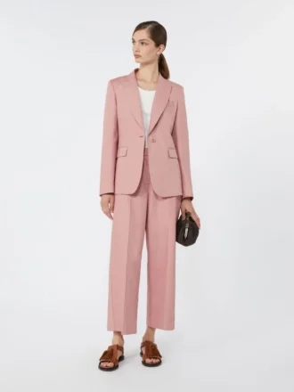 Blazer aus Leinen- und Baumwollcanvas, Antikrosa