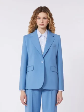 Blazer aus Stretchwolle, hellblau