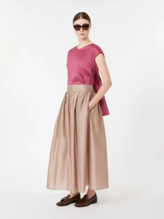 Bluse aus Ramie-Canvas, zyklamenfarben