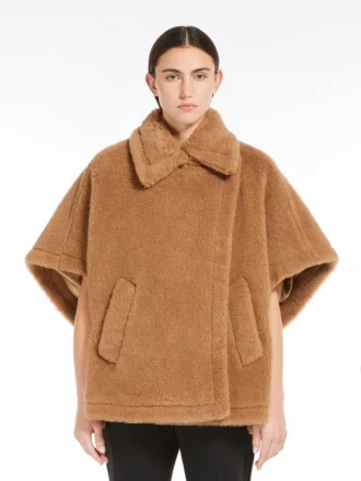 Cape aus Teddy-Stoff, kamelfarben
