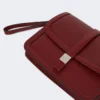 Clutch aus Glattleder, bordeauxrot