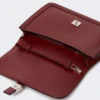 Clutch aus Glattleder, bordeauxrot Clutch aus Glattleder, bordeauxrot
