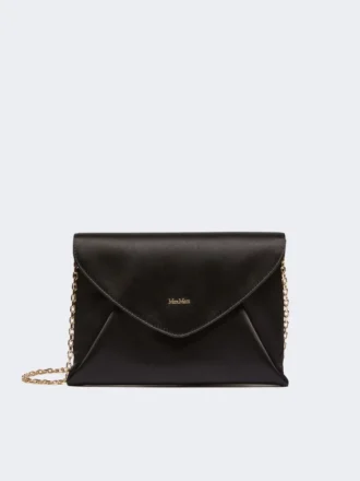 Clutch aus Viskose und Seidensatin, schwarz