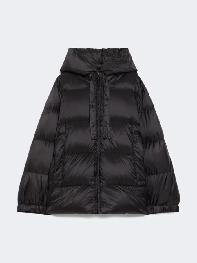 Daunenjacke aus wasserabweisendem Canvas, schwarz Daunenjacke aus wasserabweisendem Canvas, schwarz