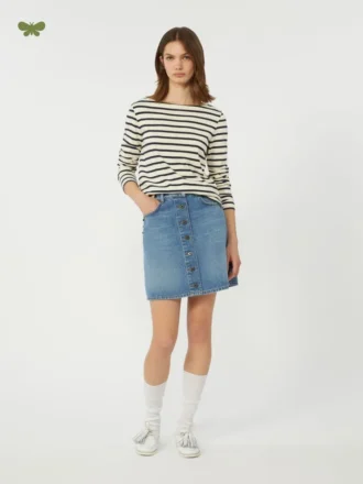 Echter Denim-Minirock, marineblau