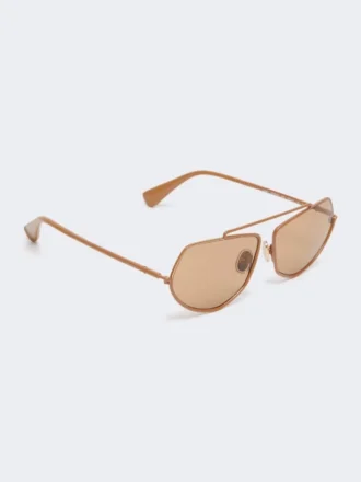 Eckige Sonnenbrille, kamelfarben